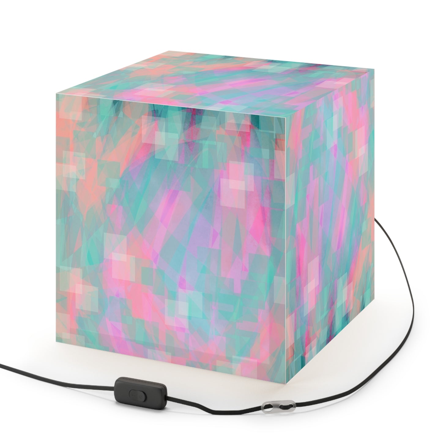 Sol Shimmer: Soothing, Colorful Light Cube Pendant Lamp, Modern Décor, Ambient Lighting, Home Office, Unique Gift Idea, Artistic Illumination