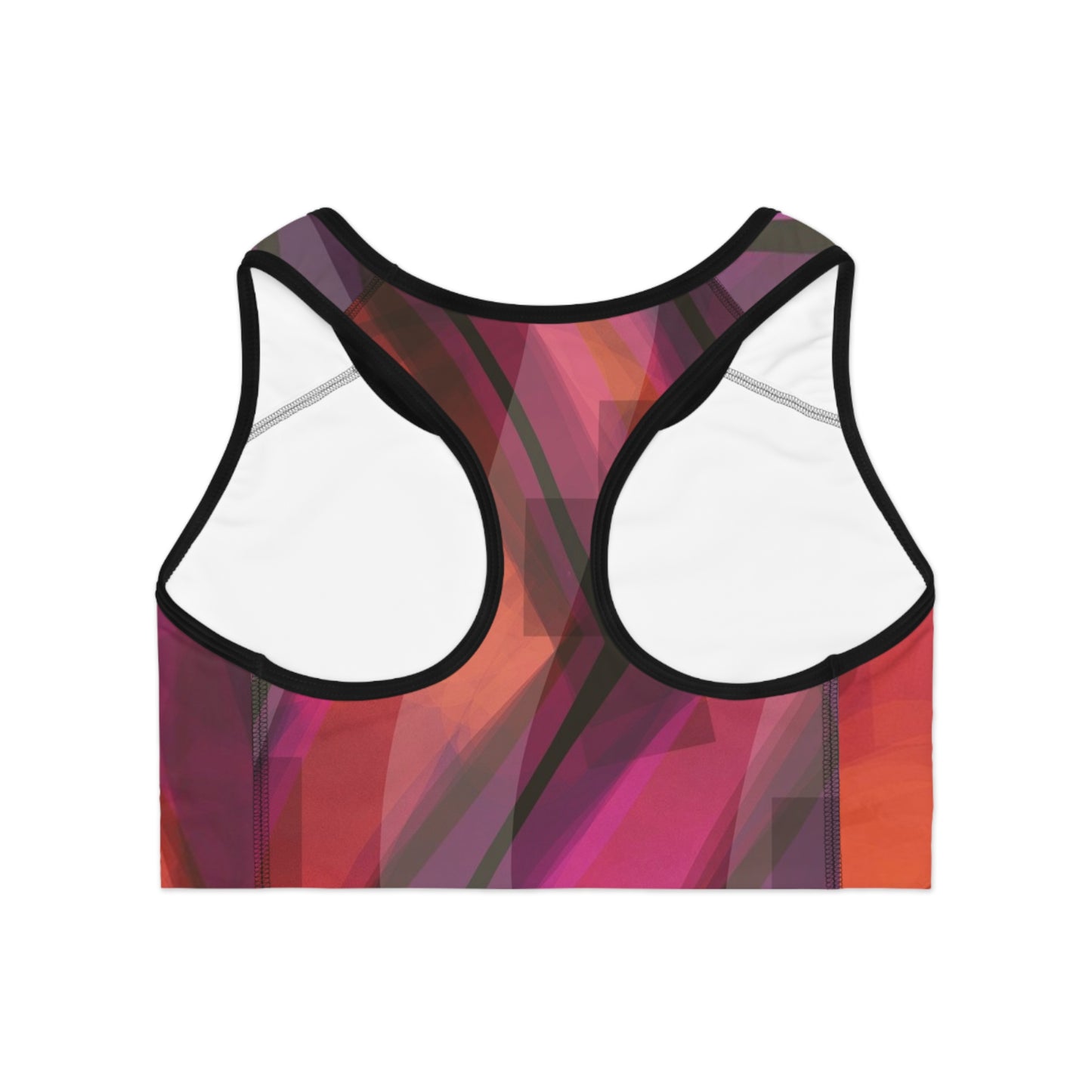 Carla: Blk Trim, Vibrant Abstract Sports Bra, Activewear, Gym Apparel, Workout Gear, Fitness Fashion, Yoga Top, Athleisure