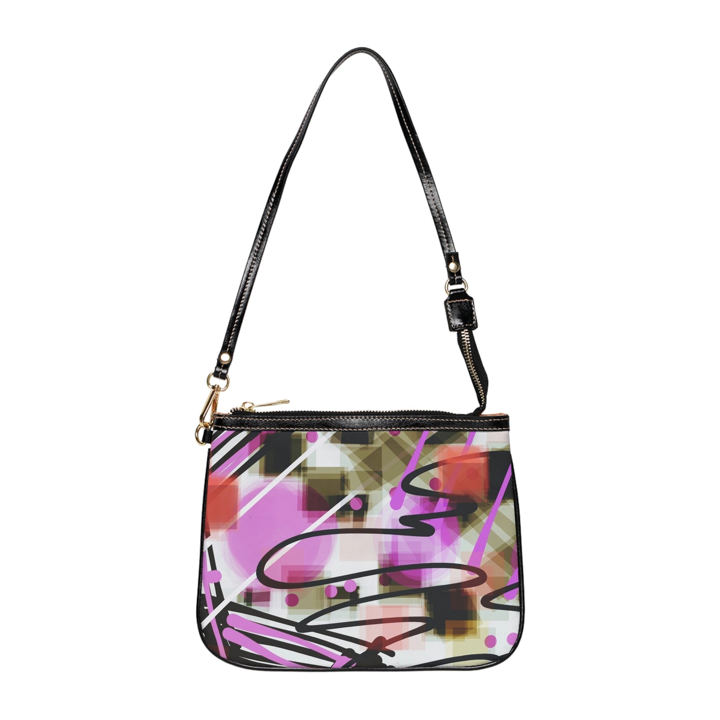 Annabella: Vibrant Abstract Small Shoulder Bag, Chic Crossbody Purse, Trendy Everyday Clutch, Art-Inspired Handbag, Stylish Gift for Her, Faux Leather Bag