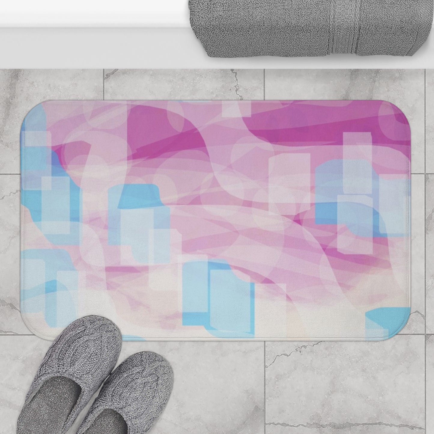 Lyra: (34"x21") Soothing Abstract Art Bathmat for Serene Bathrooms, Soft and Cozy Home Decor, Gift for Housewarming, Bathroom Rug, Bathroom Accessories