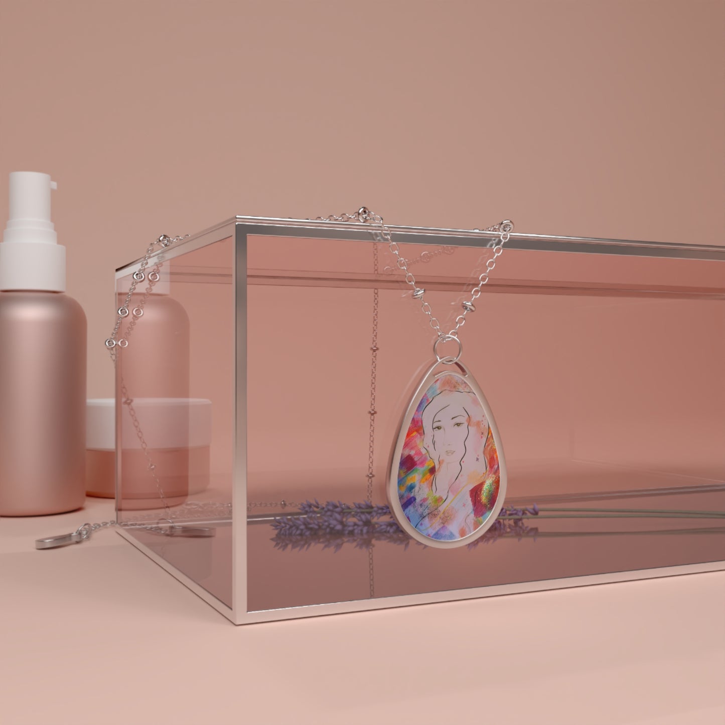 Pleiadian Sol: Lovely Souls Oval Necklace - Artistic Pendant with Unique Design