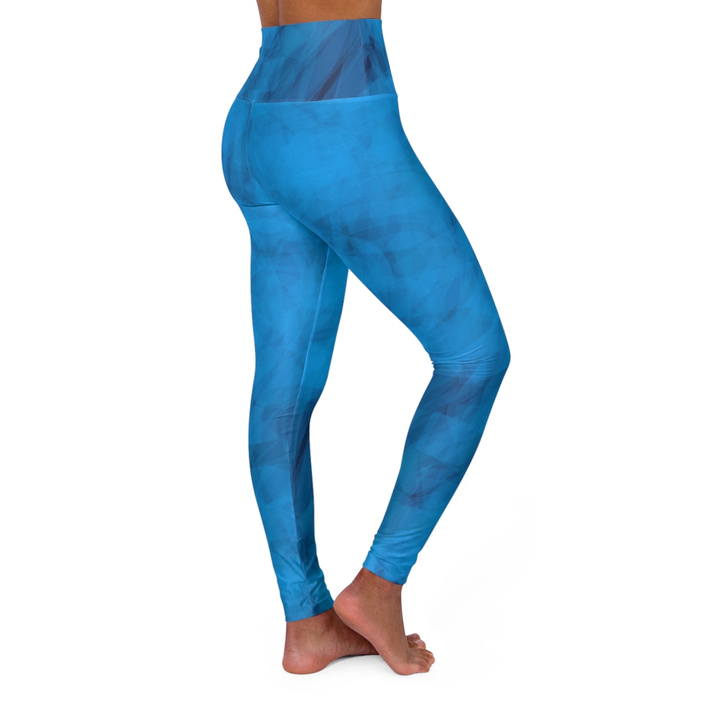 Frances: High Waisted Surreal Blue Leggings - Feel Good Vibes to start your day, Casual Chic Streetwear for Everyday
