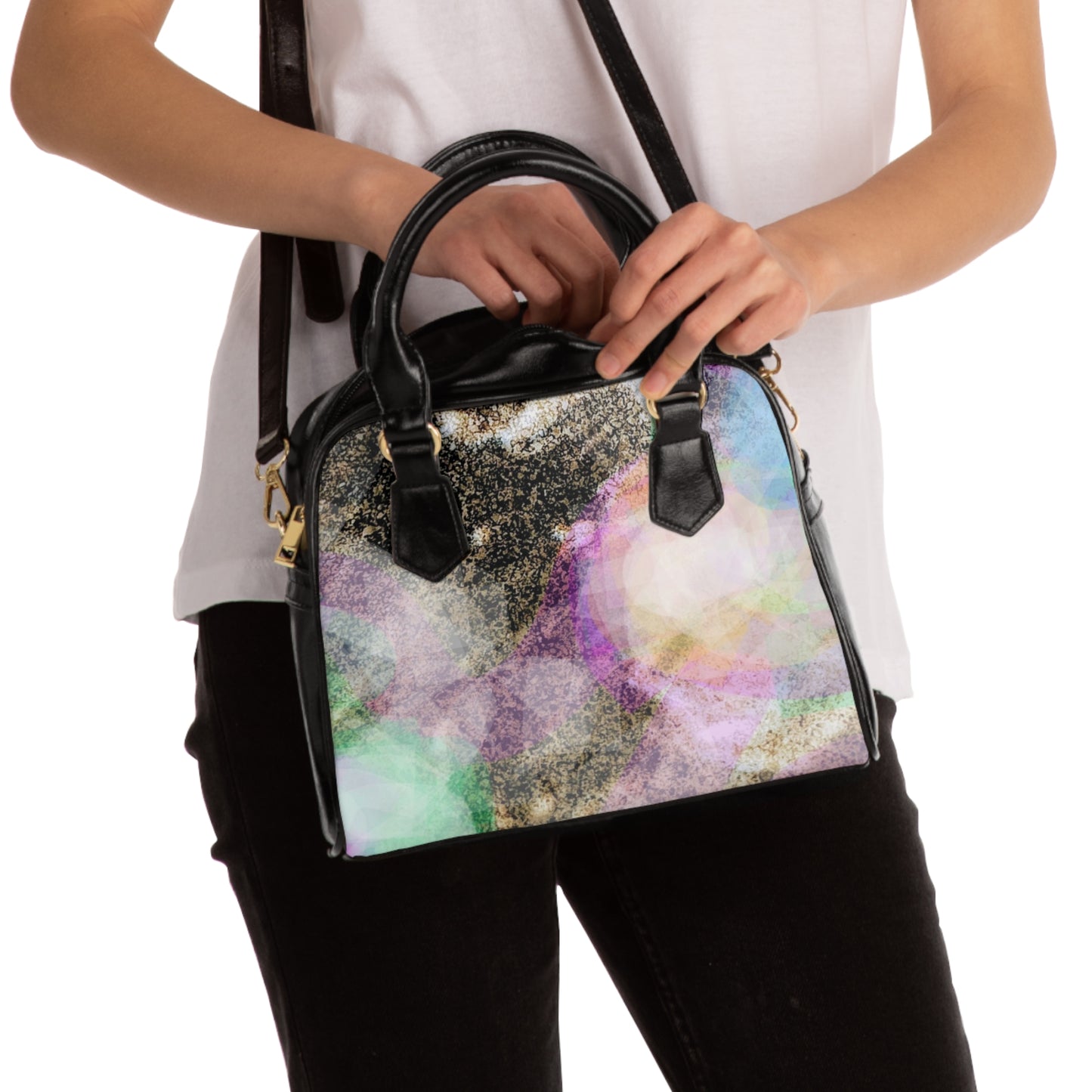 Bliss Rays: Chic Abstract Shoulder Handbag - Stylish & Versatile Tote for Everyday Use