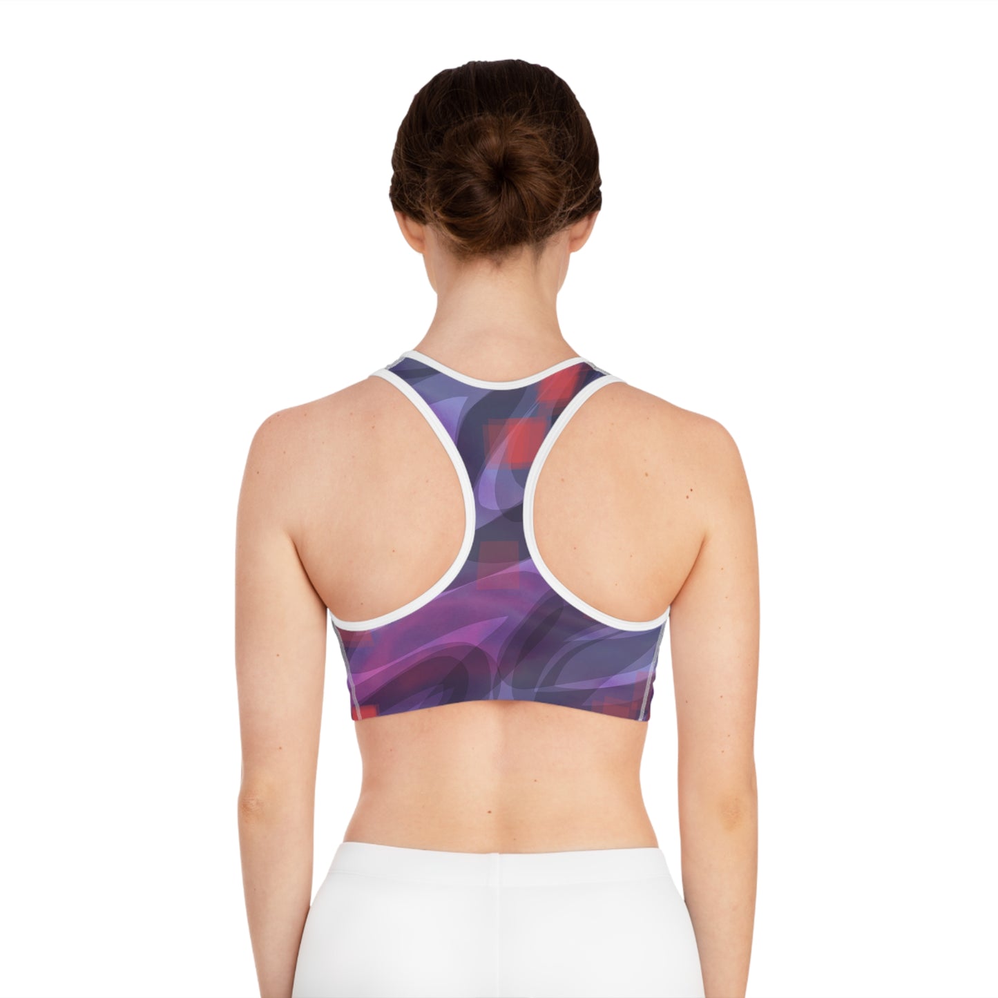 GIA I: WH Trim Abstract Pattern Sports Bra - Stylish Activewear