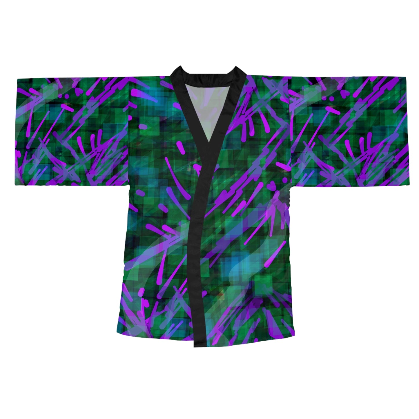 Daphne: Vibrant Long Sleeve Kimono Robe – Colorful Floral Design for Relaxation & Style