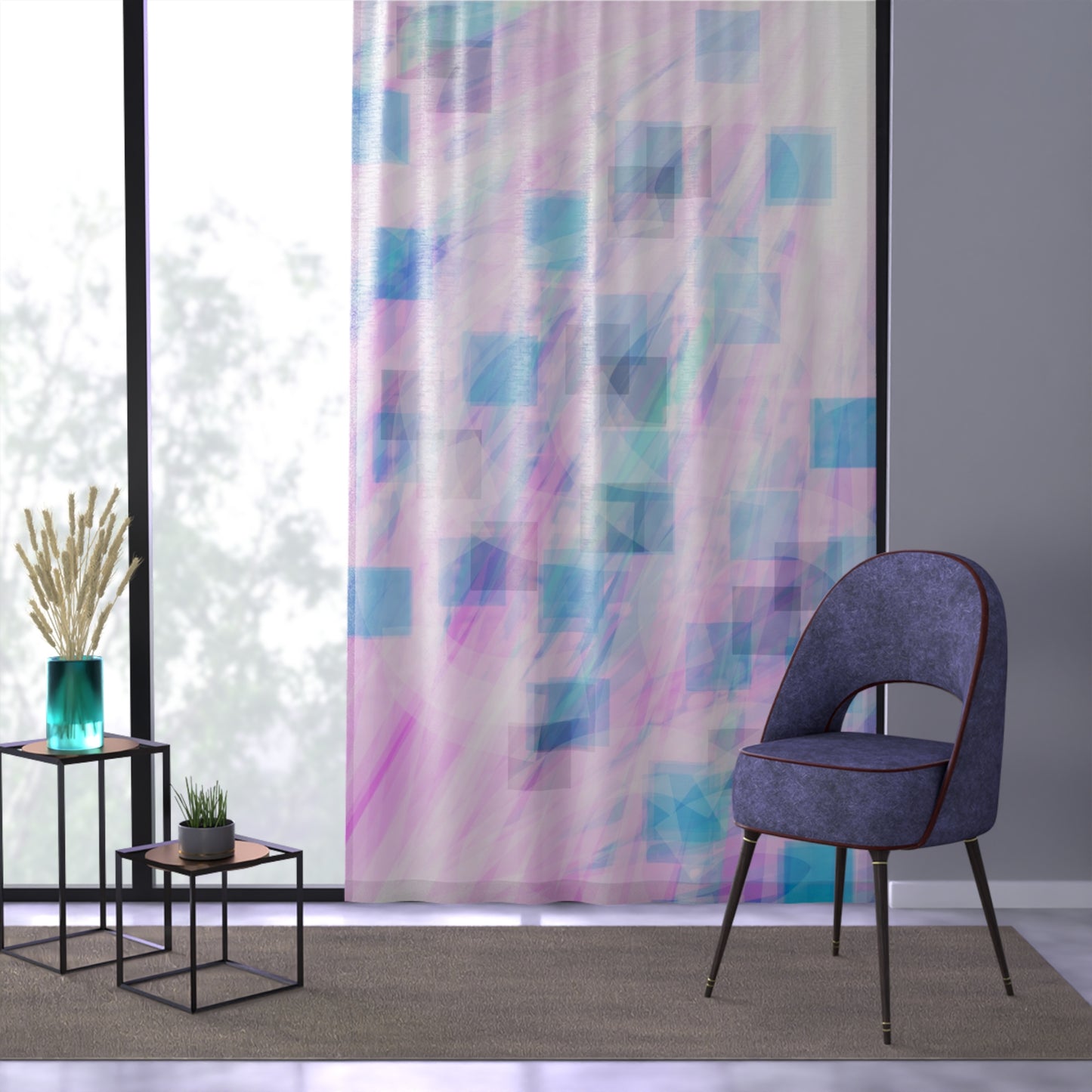 Light Codes: Sheer Window Curtain, Ethereal Style, Home Decor, Boho Chic Decor, Serene Decor, Soft Pastel