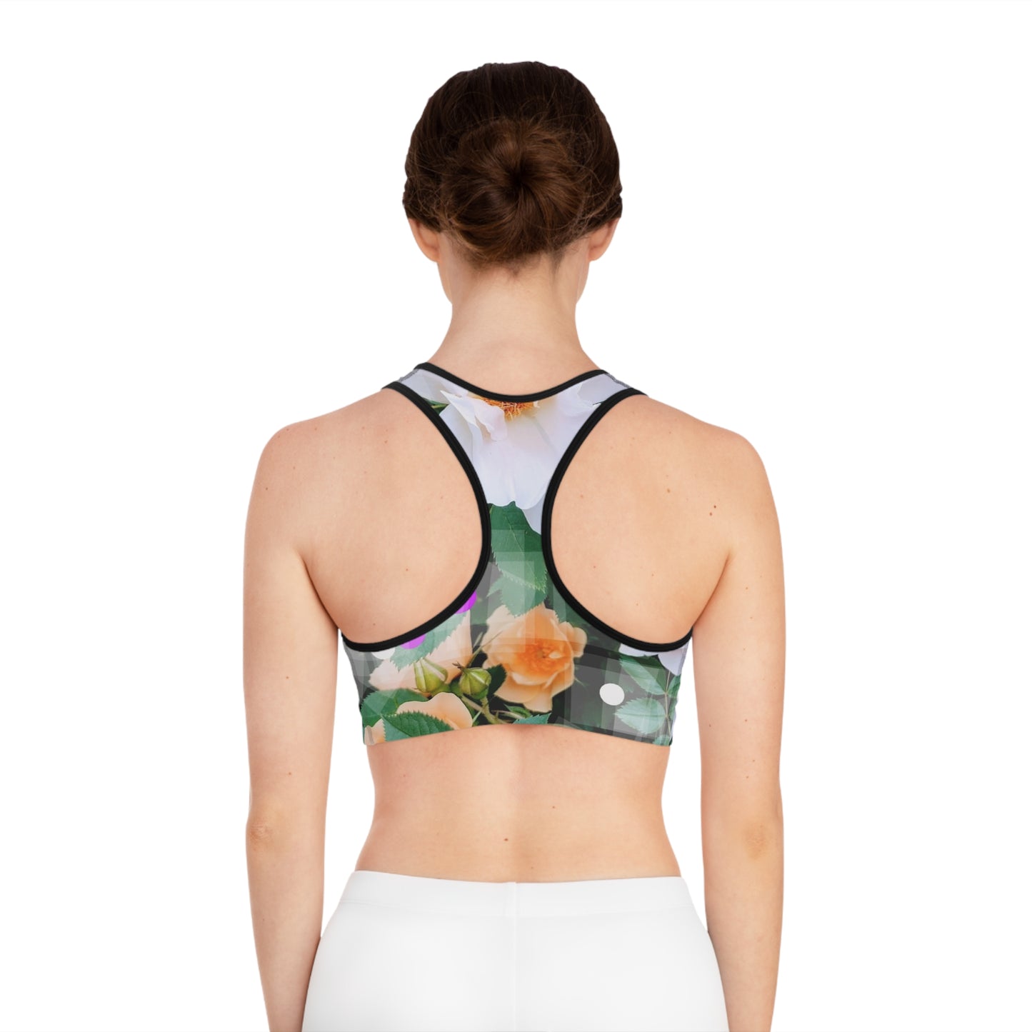 Divine Bouquet: Floral Print Sports Bra, Nature Lovers, Stylish Activewear, Comfortable Gym Top, Perfect for Yoga, Workout, Gift for Fitness Lovers