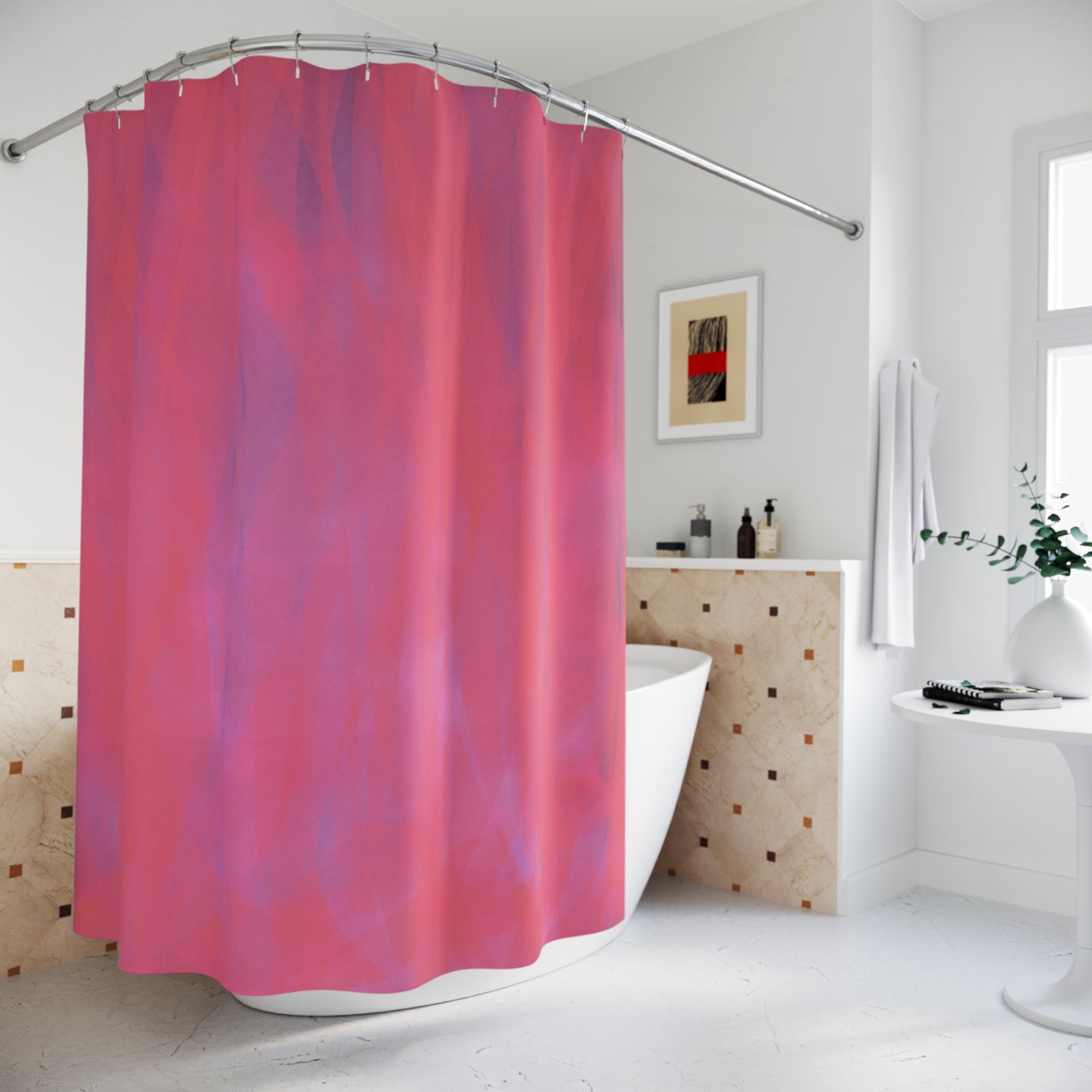 Aphrodite: Abstract Pink tones Shower Curtain - Modern Bathroom Decor