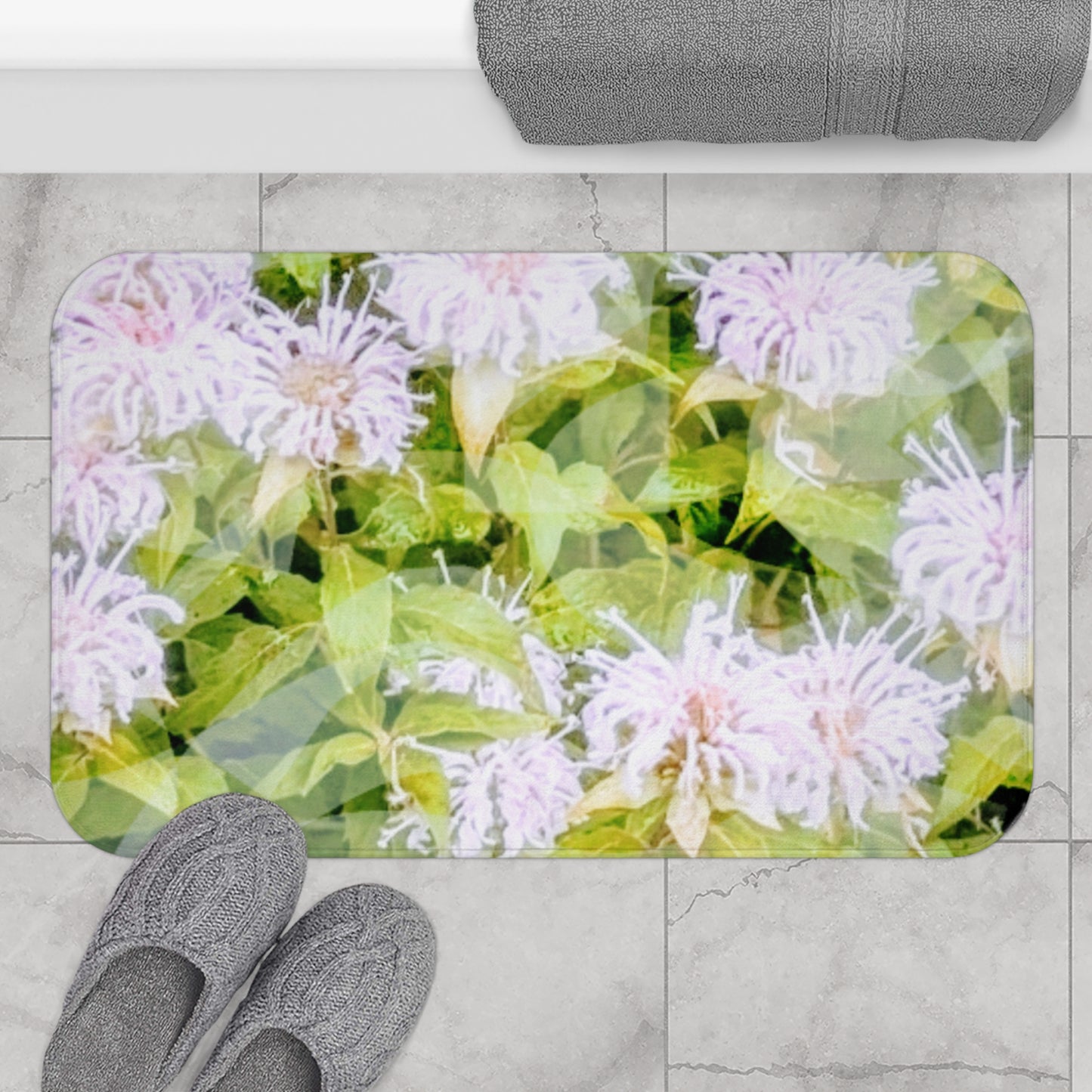 Soft Flowerbed: (34"x21") Floral Beauty Bathmat, Soft Bathmat, Shower Mat, Home Decor, Bathroom Accessories, Gifts for Her