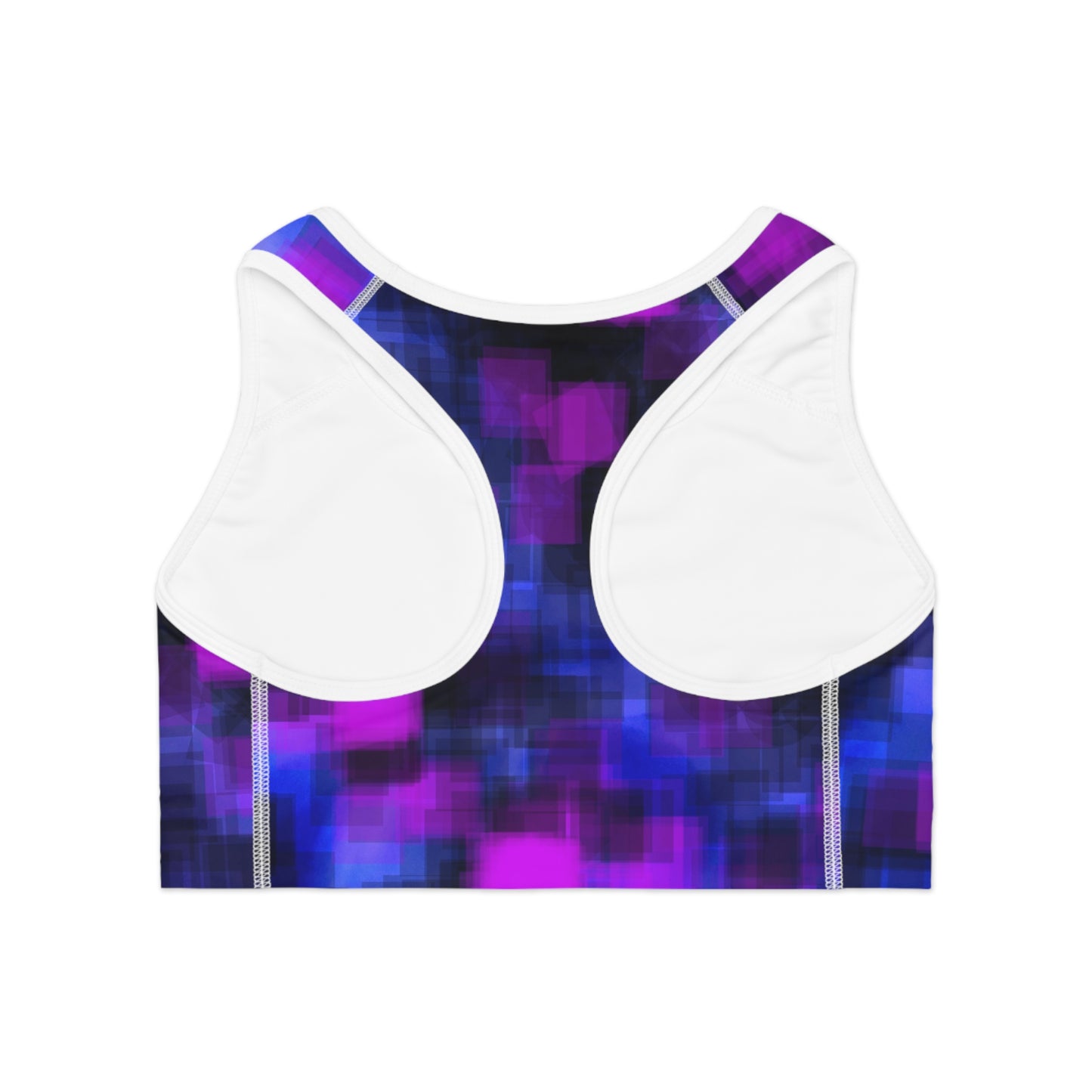 True Friend I: WH Trim Vibrant Abstract Sports Bra - Perfect for Workouts and Everyday Wear