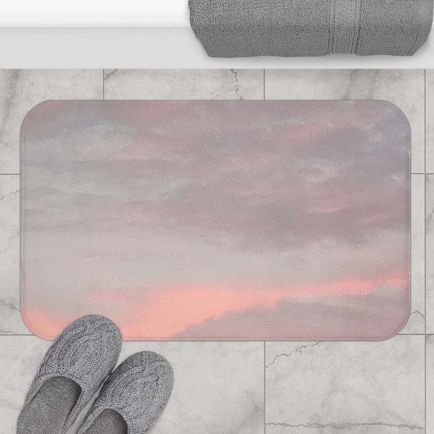 Ardent Pulse: (34"x21") Sweet Sunset Sky Bathmat - Soft Absorbent Comfort for Bathrooms