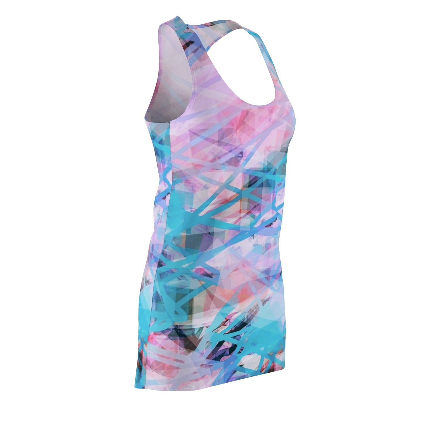 A Little Patience: Pastel Abstract Women's Racerback Dress - Perfect for Summer, Festivals, Beachwear, Casual Outings, and Celebrations