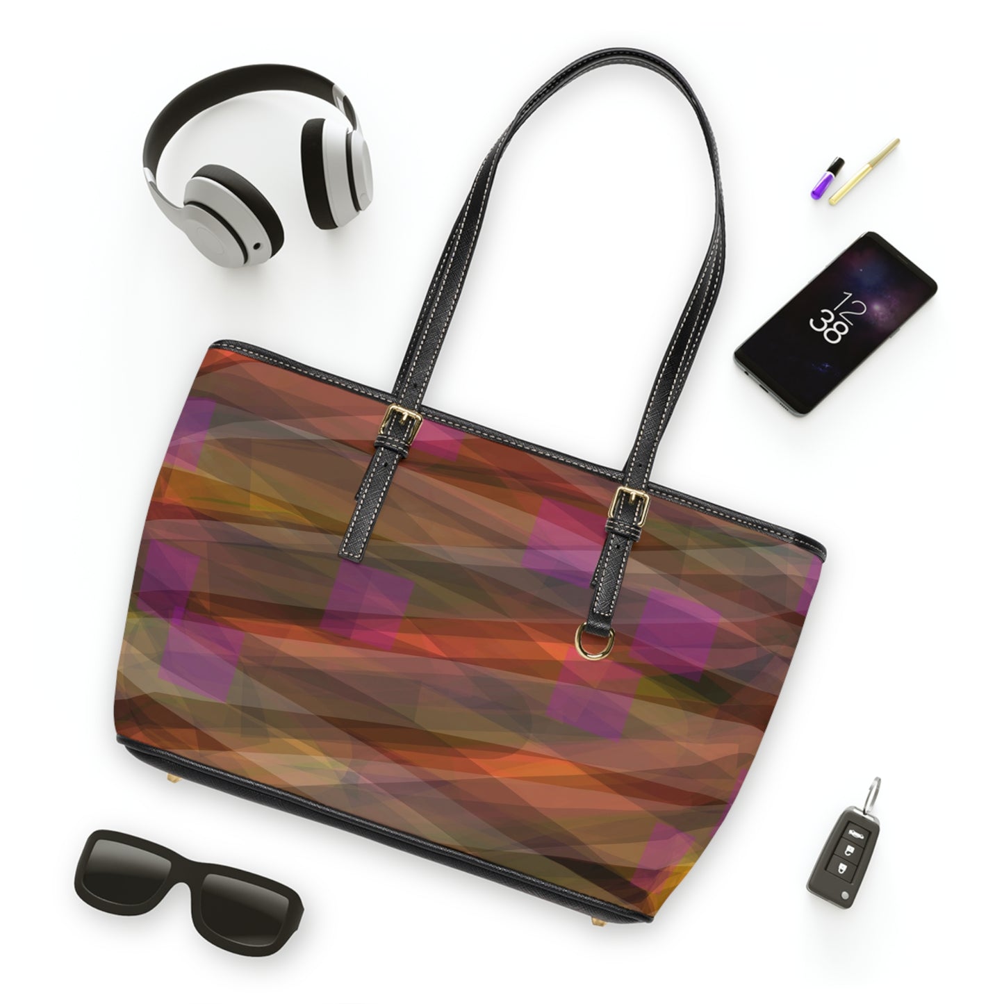 Cheyenne: Artistic PU Leather Shoulder Bag – Trendy Geometric Design for Everyday Style