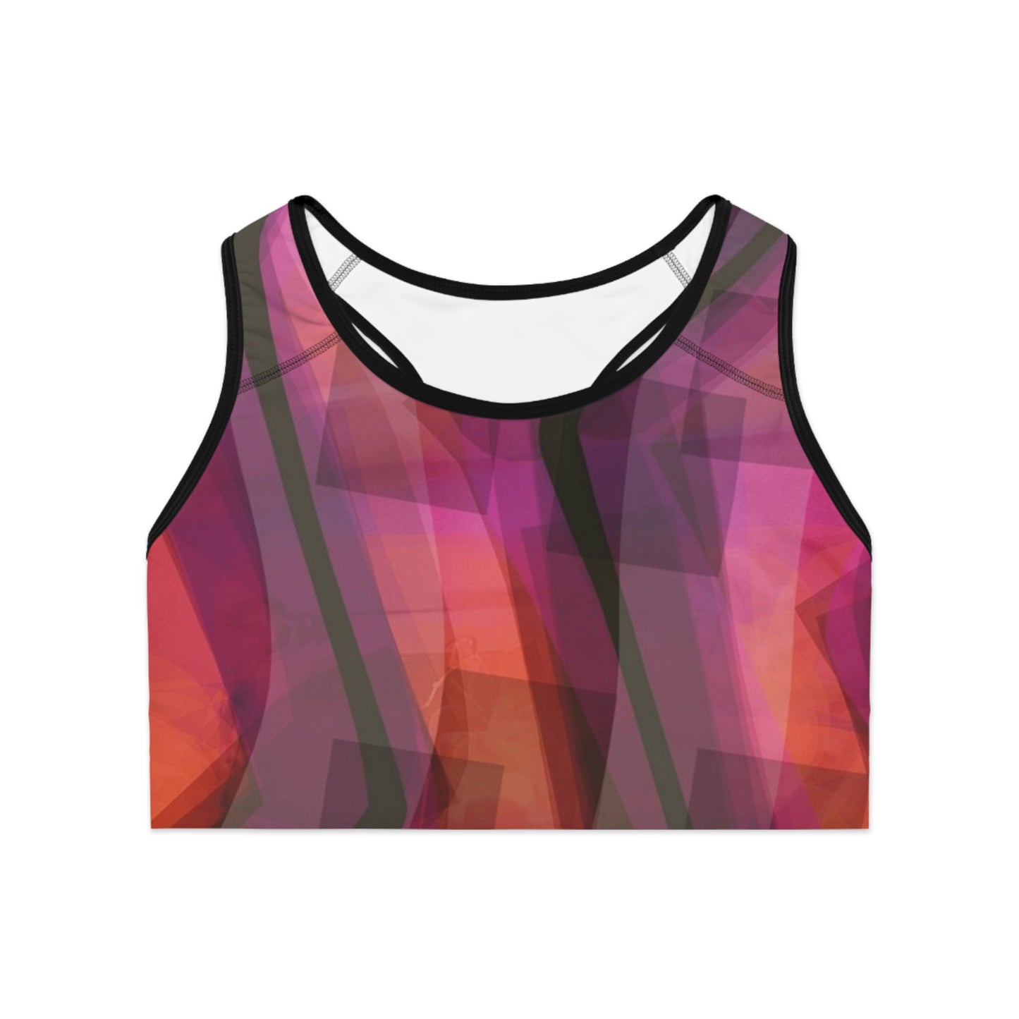 Carla: Blk Trim, Vibrant Abstract Sports Bra, Activewear, Gym Apparel, Workout Gear, Fitness Fashion, Yoga Top, Athleisure