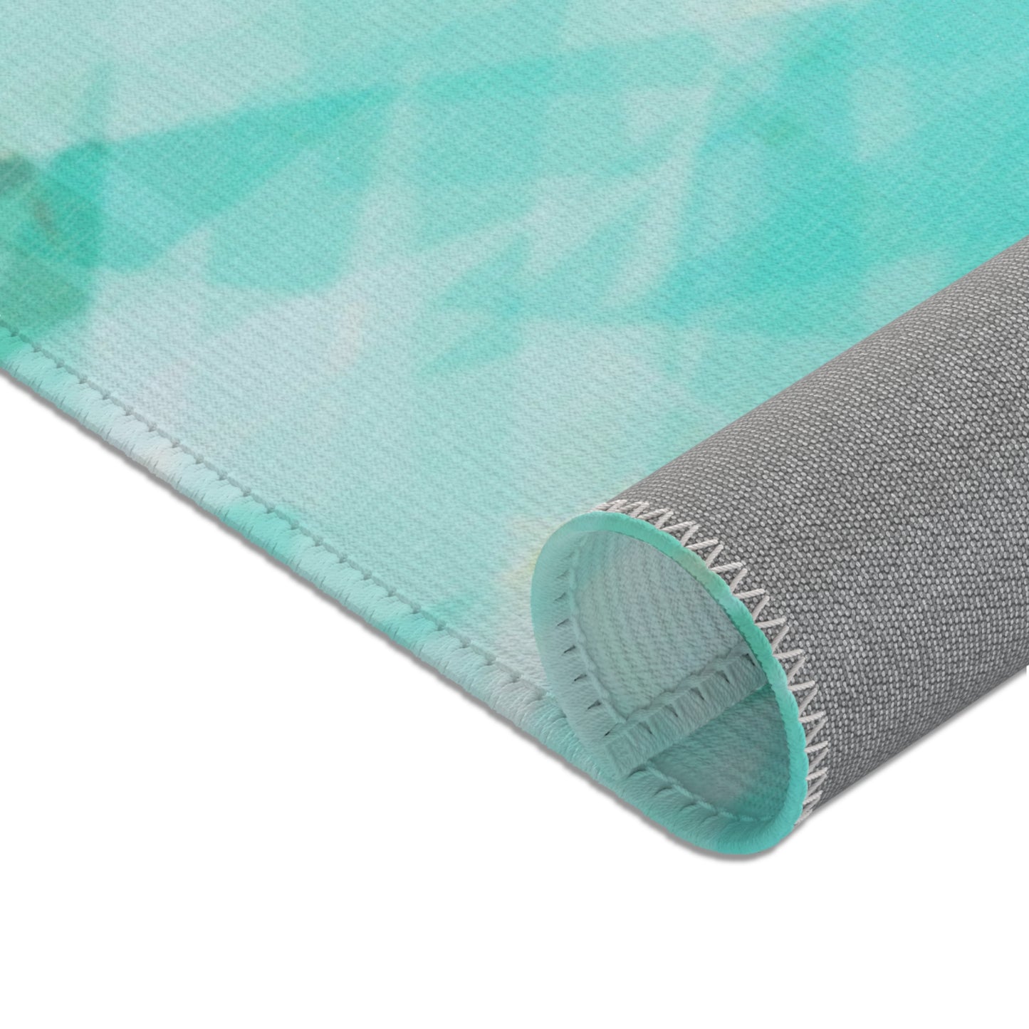 Mountain Stream: (24"x36") Aqua Abstract Area Rug | Modern Home Decor, Living Room Mat, Boho rug, Bedroom Accent, Stylish Floor Covering