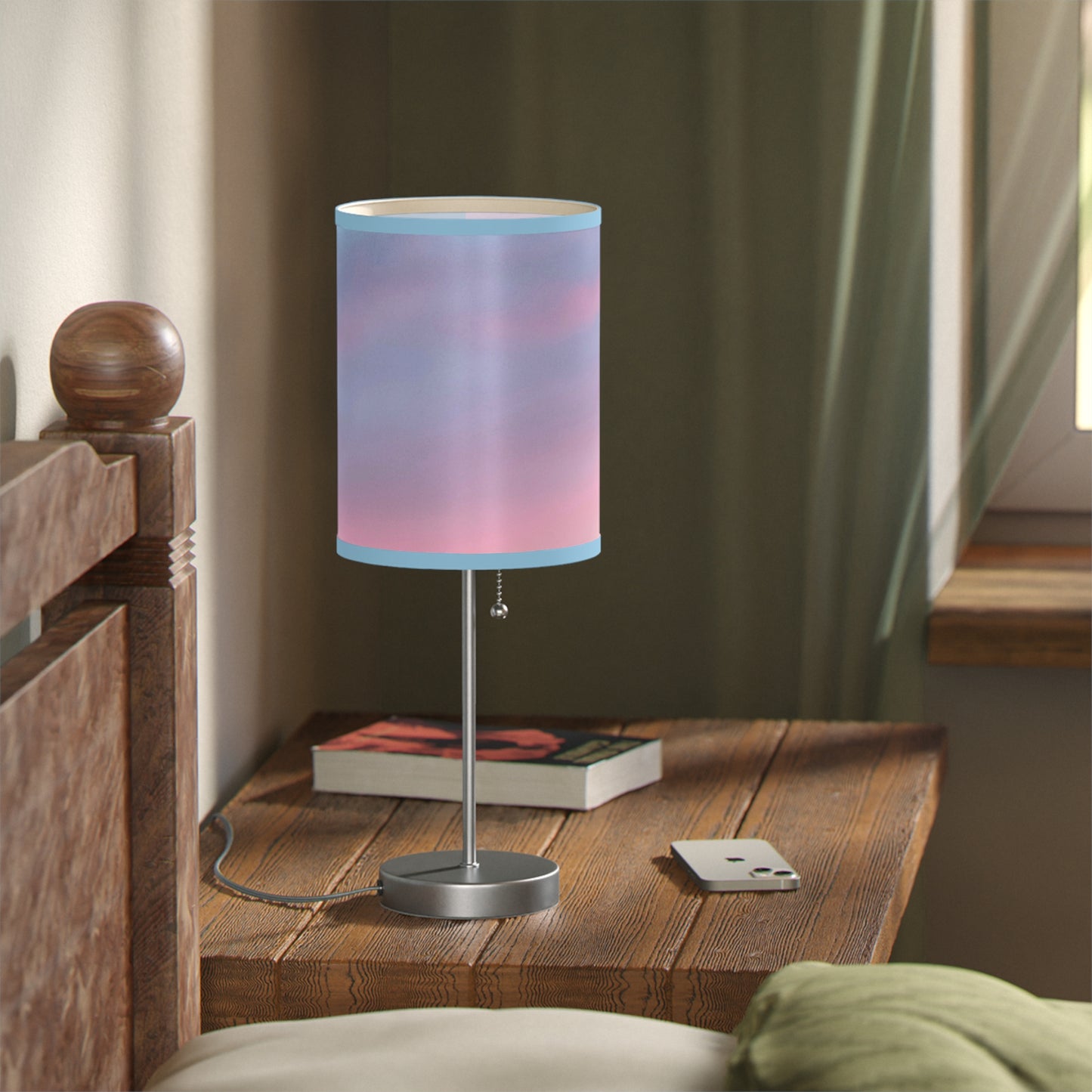 Soothing Sky: Light Blue Trim; Tranquil Sunset Table Lamp, Soft Glow Nightlight, Modern Home Décor, Perfect Gift for Housewarming, Relaxing Atmosphere, Bedroom Lighting