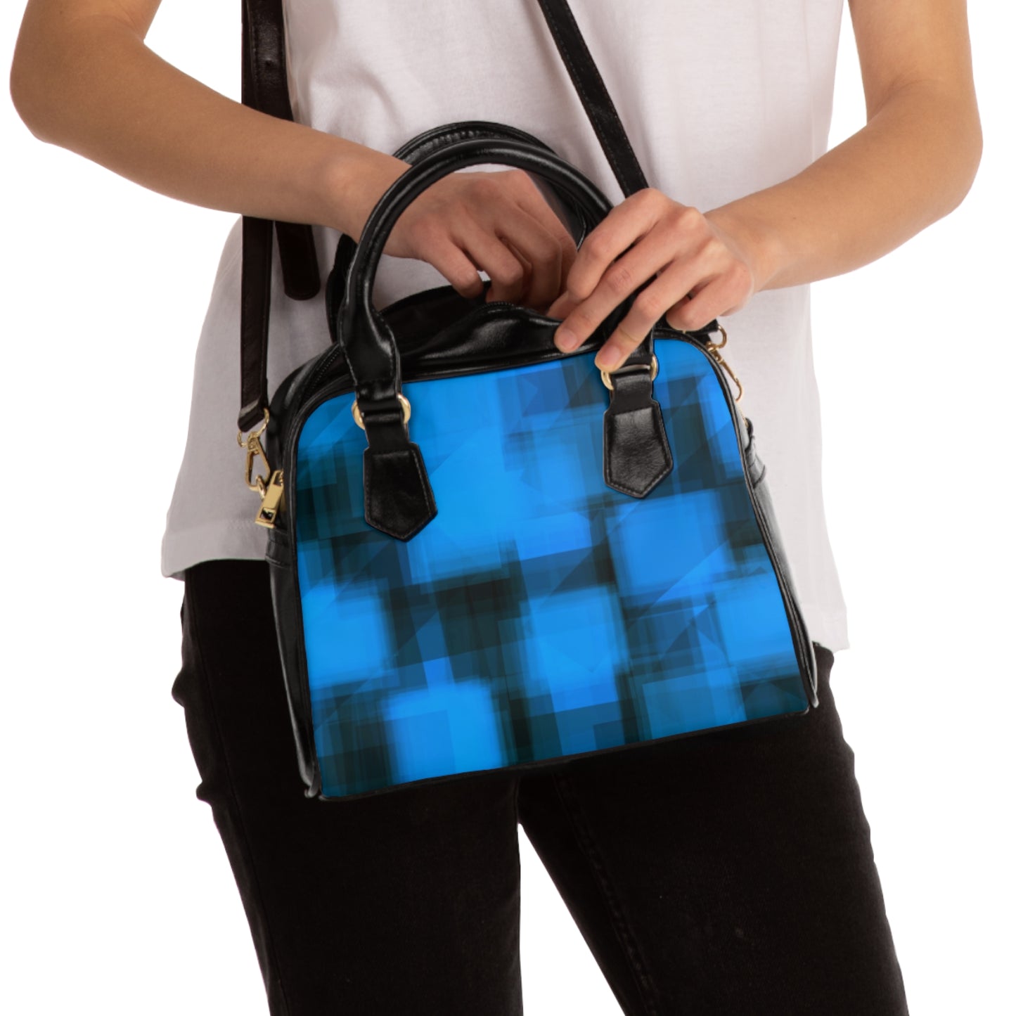 Val: Modern Blue Shoulder Handbag - Chic and Stylish Accessory