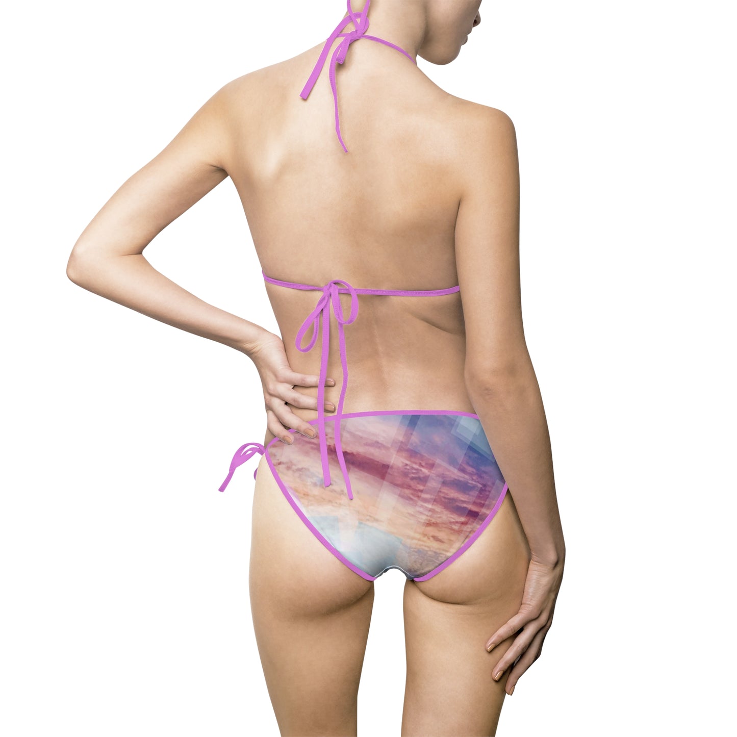 Andromeda II: Light Purple Strings - Women's Dreamy Bikini Swimsuit, Hip Beachwear, Summer Swimwear, Vacation Good Vibes, Pool Party Outfit, Summer Festival Fashion