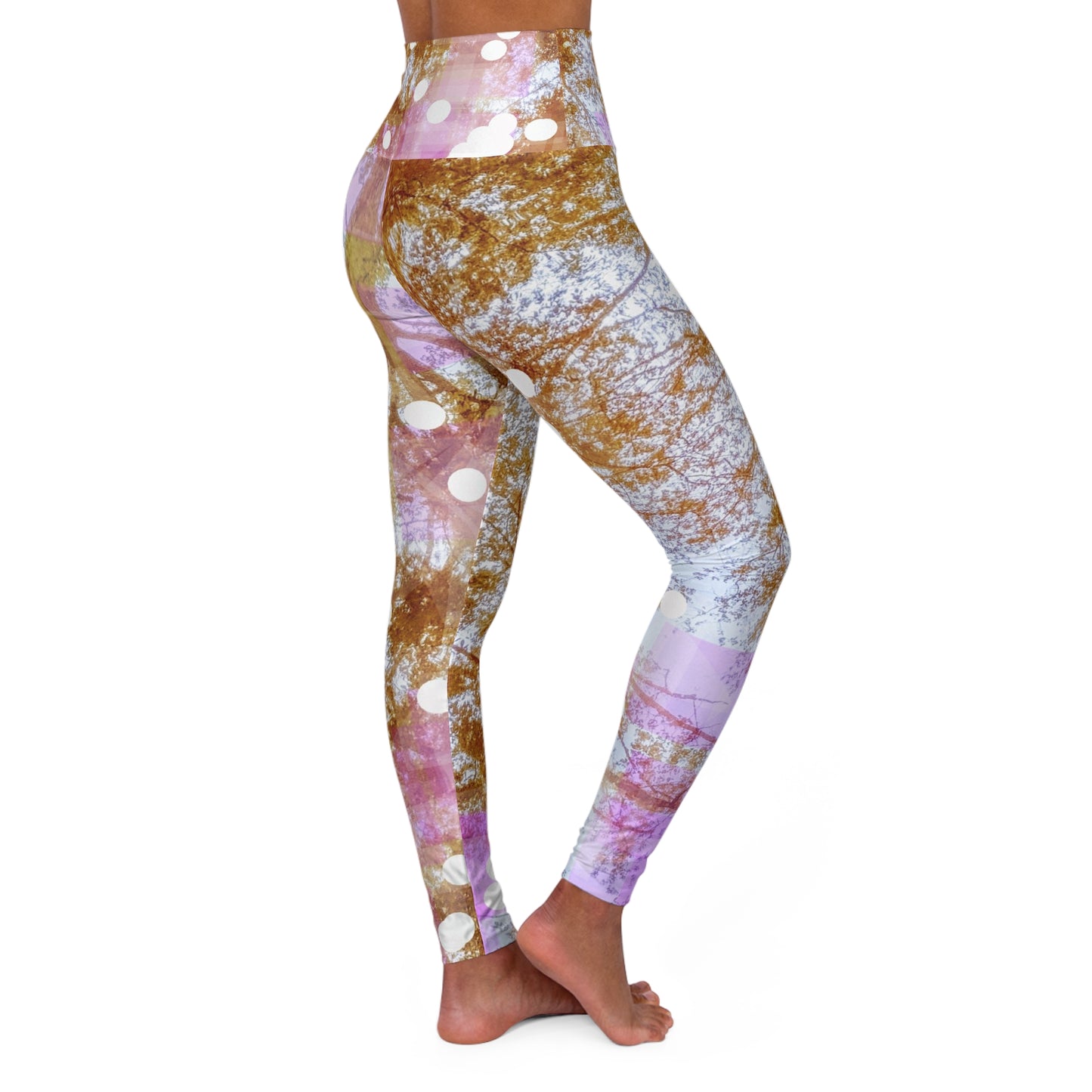 Auburn: High Waisted Leggings, Activewear, Lovely Nature Inspired Print, Casual Chic Fashion