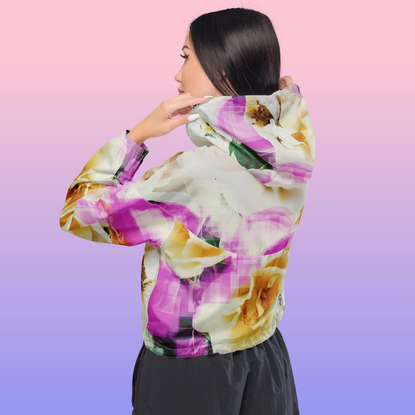 Divine Bouquet II: Women’s cropped windbreaker
