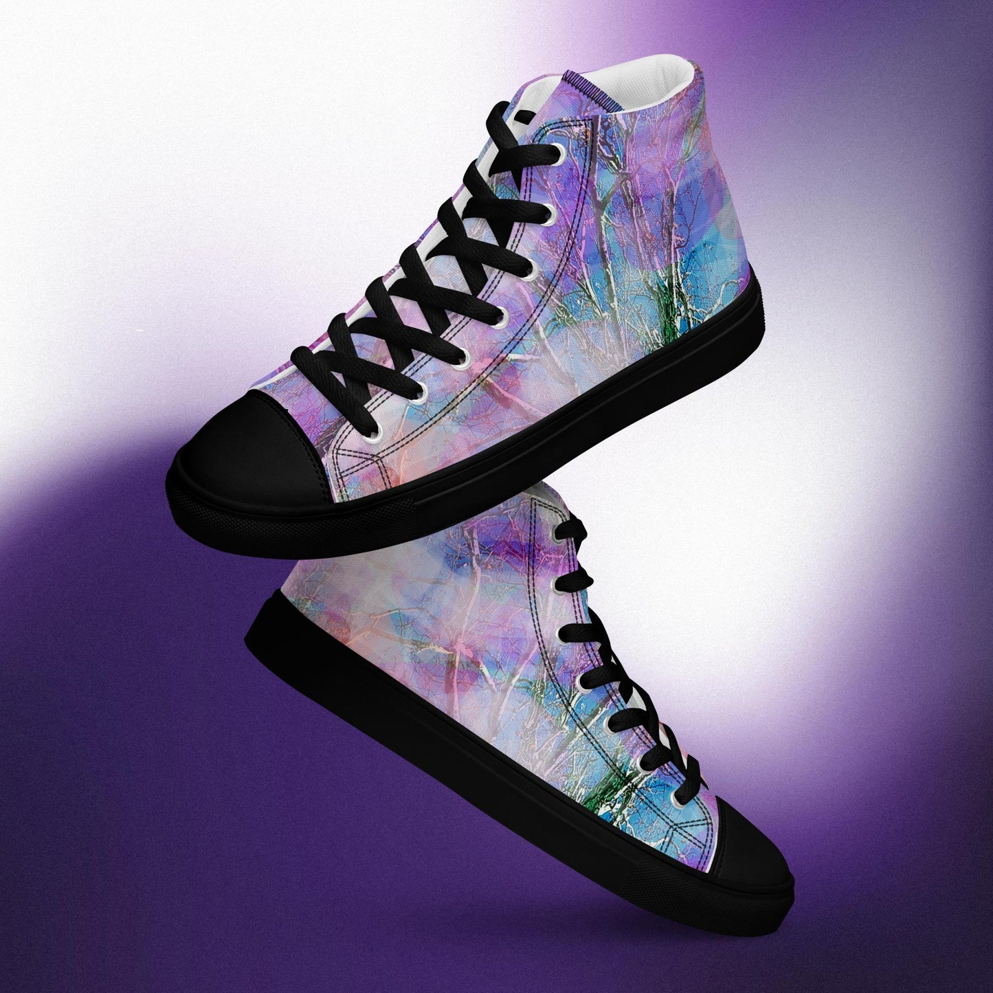 Woo Hoo ; D Women’s high top canvas shoes: BK
