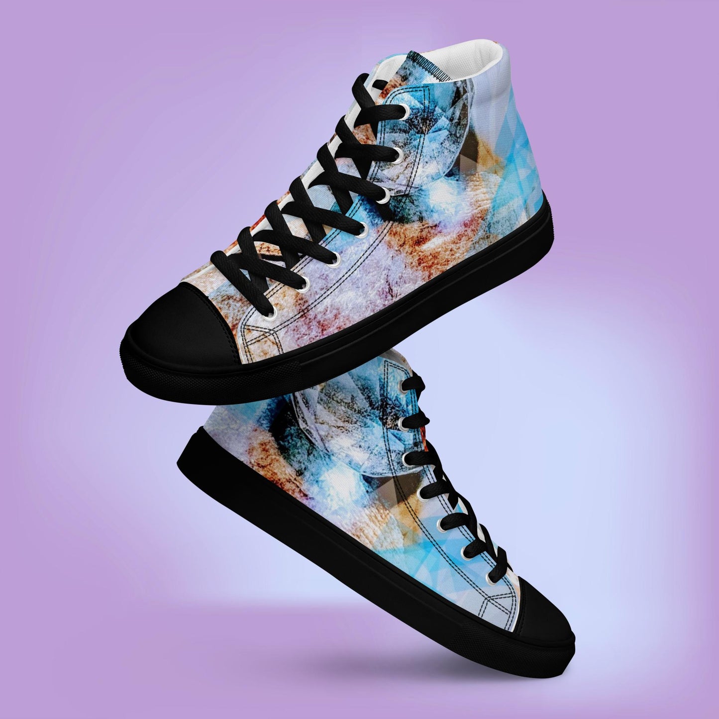 Crystal Clear: Women’s high top canvas shoes: BK