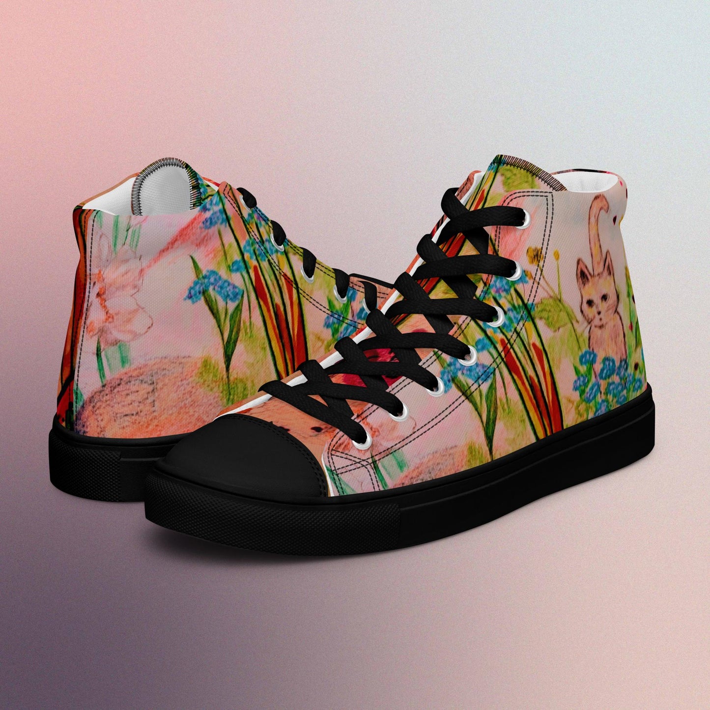 Katty's Garden: Women’s high top canvas shoes: BK