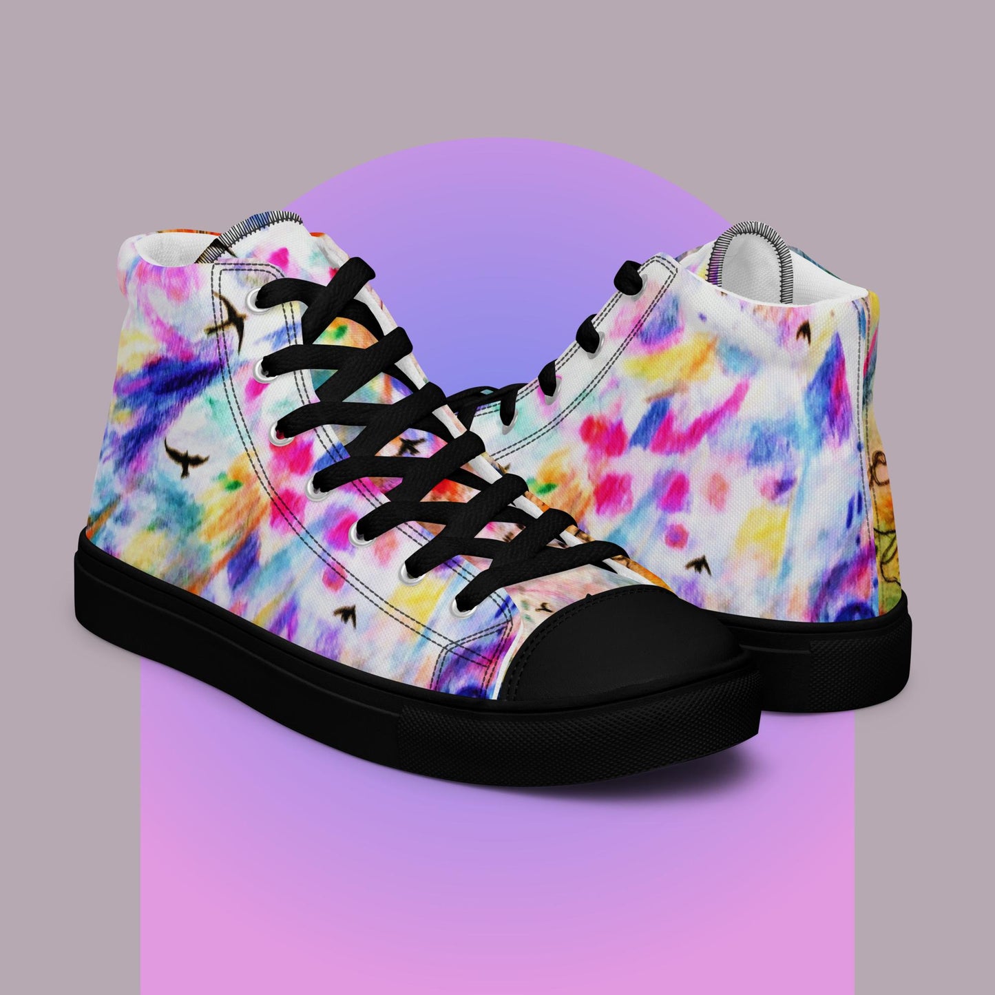 Lily & Birds: Women’s high top canvas shoes: BK