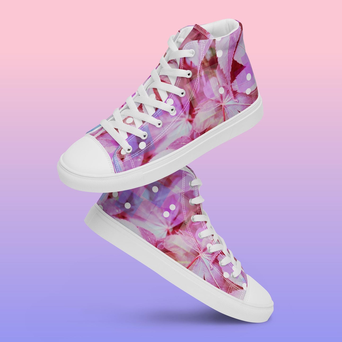 Maple Wine: Women’s high top canvas shoes: WH