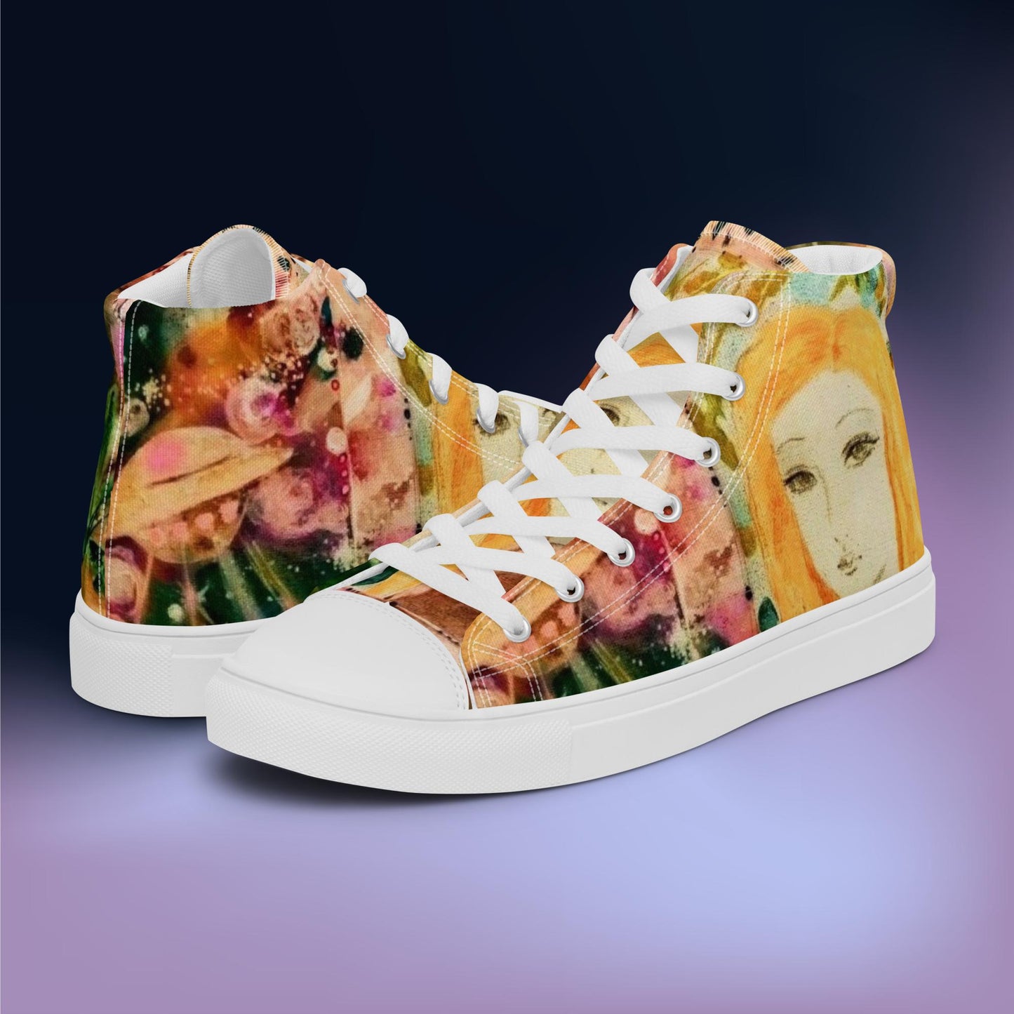 Star Girl: Women’s high top canvas shoes: WH