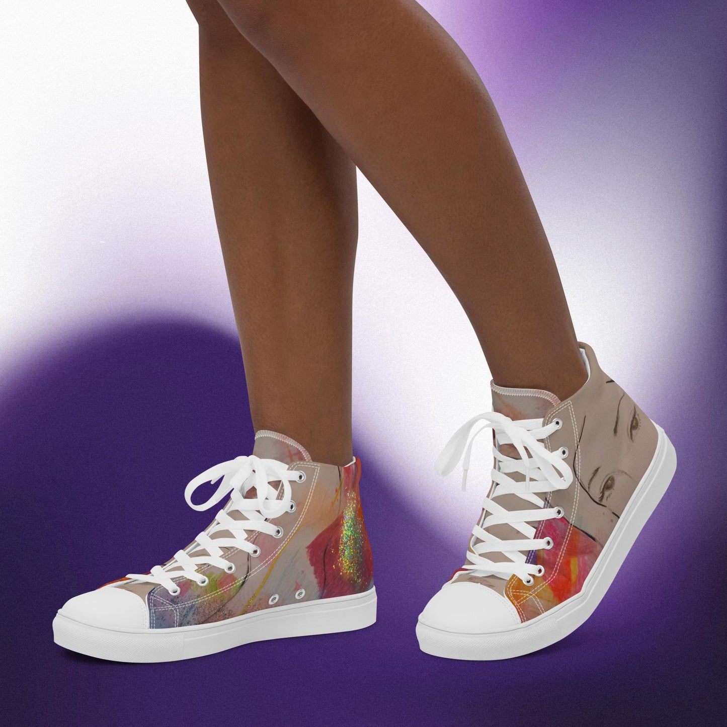 Pleiadian Sol: Women’s high top canvas shoes: WH