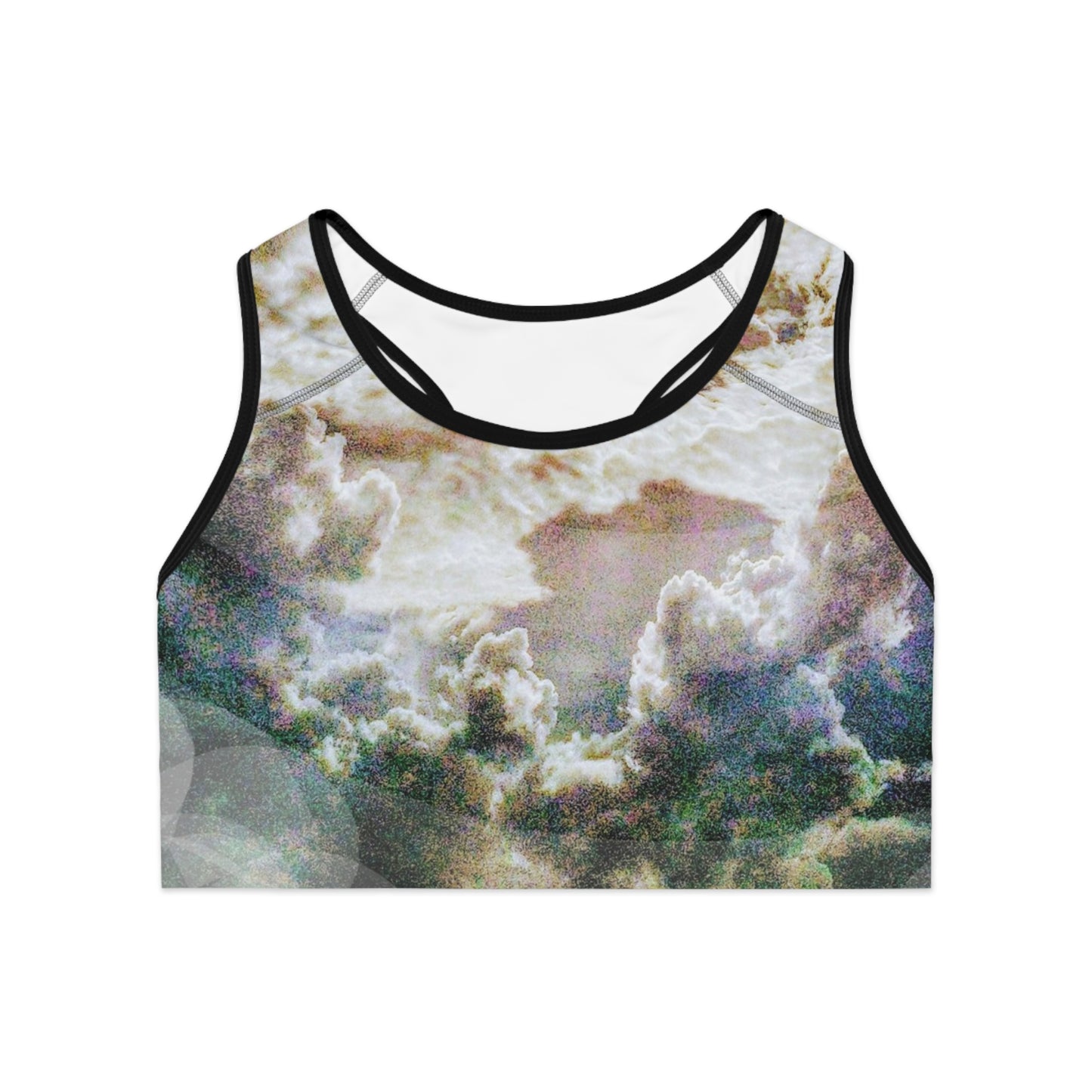 Portalis II: Blk Trim; High Vibes Artistic Sports Bra for Active Women, Gym Wear, Fitness Top, Dance Bra, Unique Workout Apparel