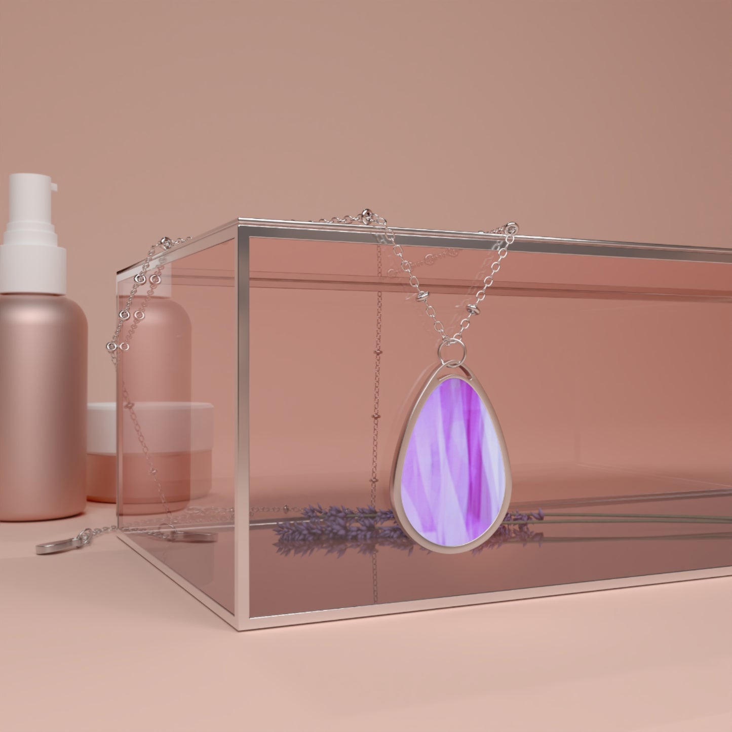 Amethyst Waves: Elegant Purple Oval Necklace, Teardrop Jewelry, Gift for Her, Minimalist Accessory, Layering Necklace, Special Occasion Gift