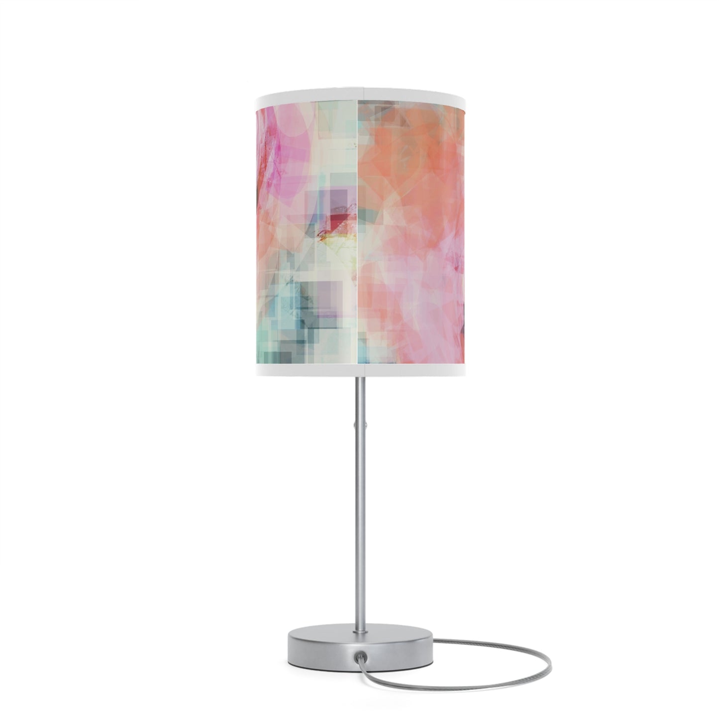 Lana:  WH Trim; Modern Abstract Floral Table Lamp - USB/CA Plug