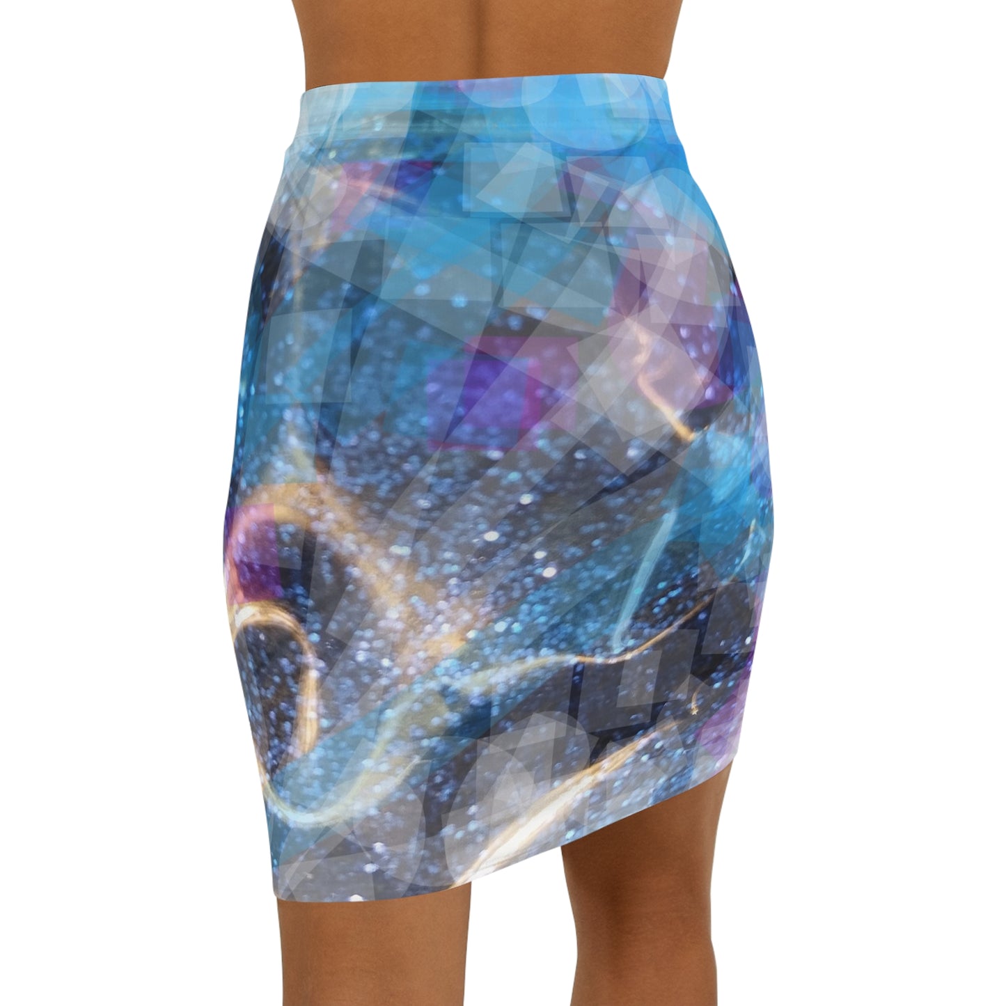 Sapphire Fuel:  Women's Mid-Waist Pencil Skirt (AOP)