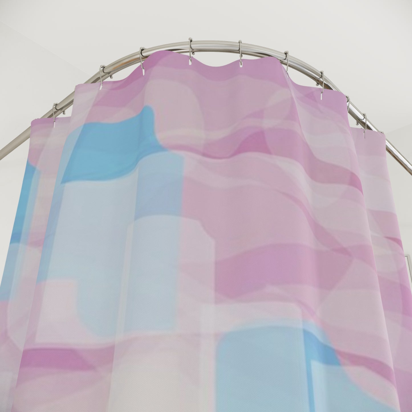 Lyra: Abstract Pink & Blue Shower Curtain, Modern Bathroom Decor, Minimalist Home Accent, Gift for Housewarming, Unique Bathroom Accessory