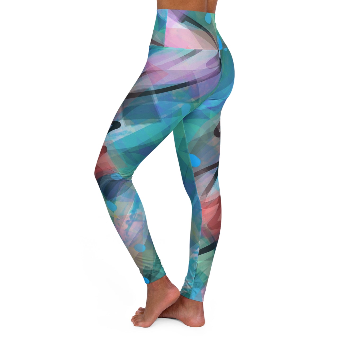 Rainbeats:  Chill Vibes - High Waisted Leggings - Perfect for Fitness & Wellness, Casual Chic Streetwear