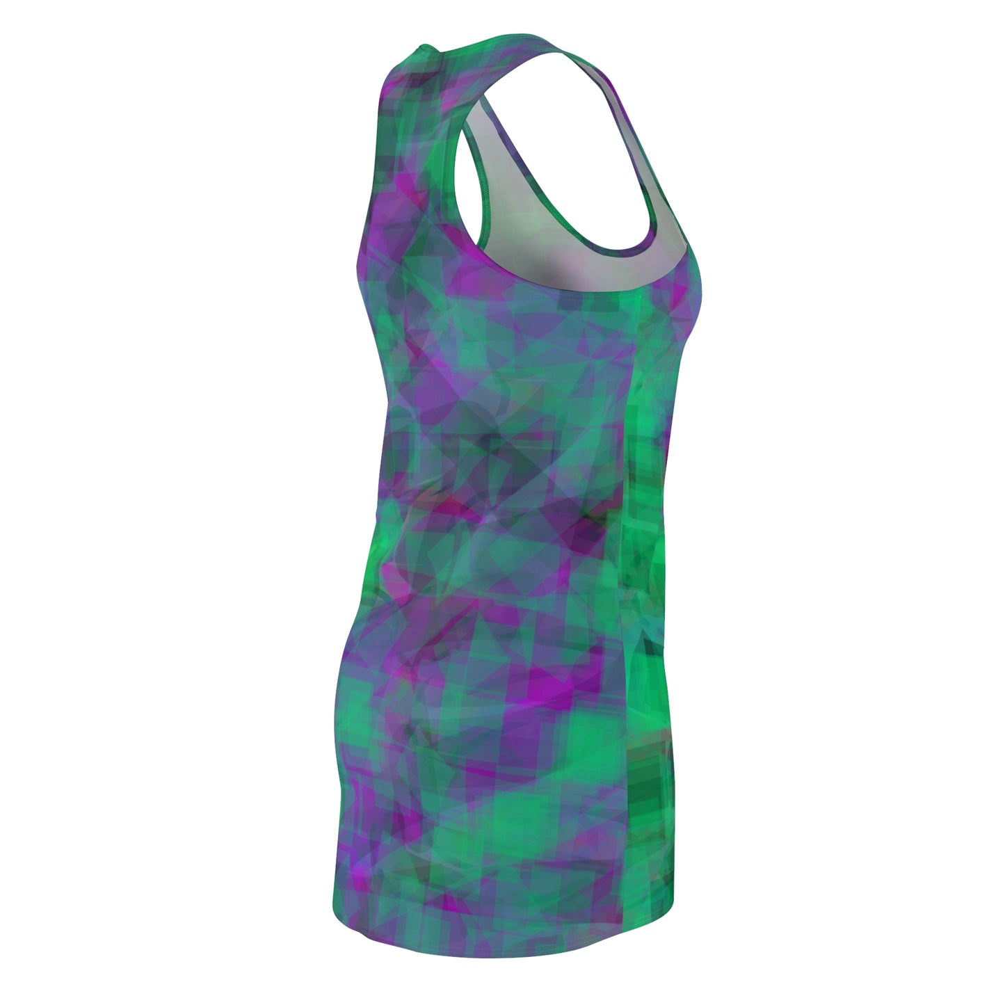 Gong:  Vibrant Geometric Racerback Dress for Summer Fun