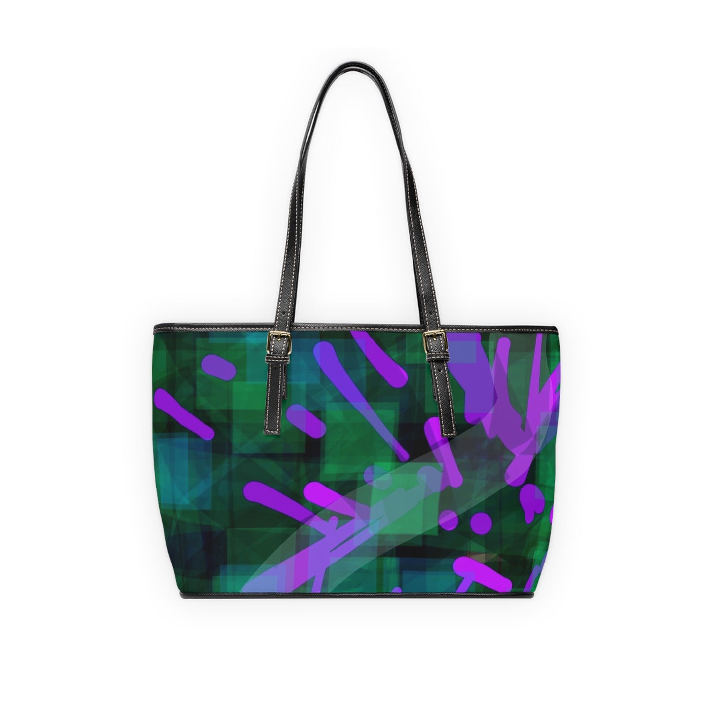 Daphne:  Vibrant PU Leather Shoulder Bag - Bold Abstract Design for Everyday Use