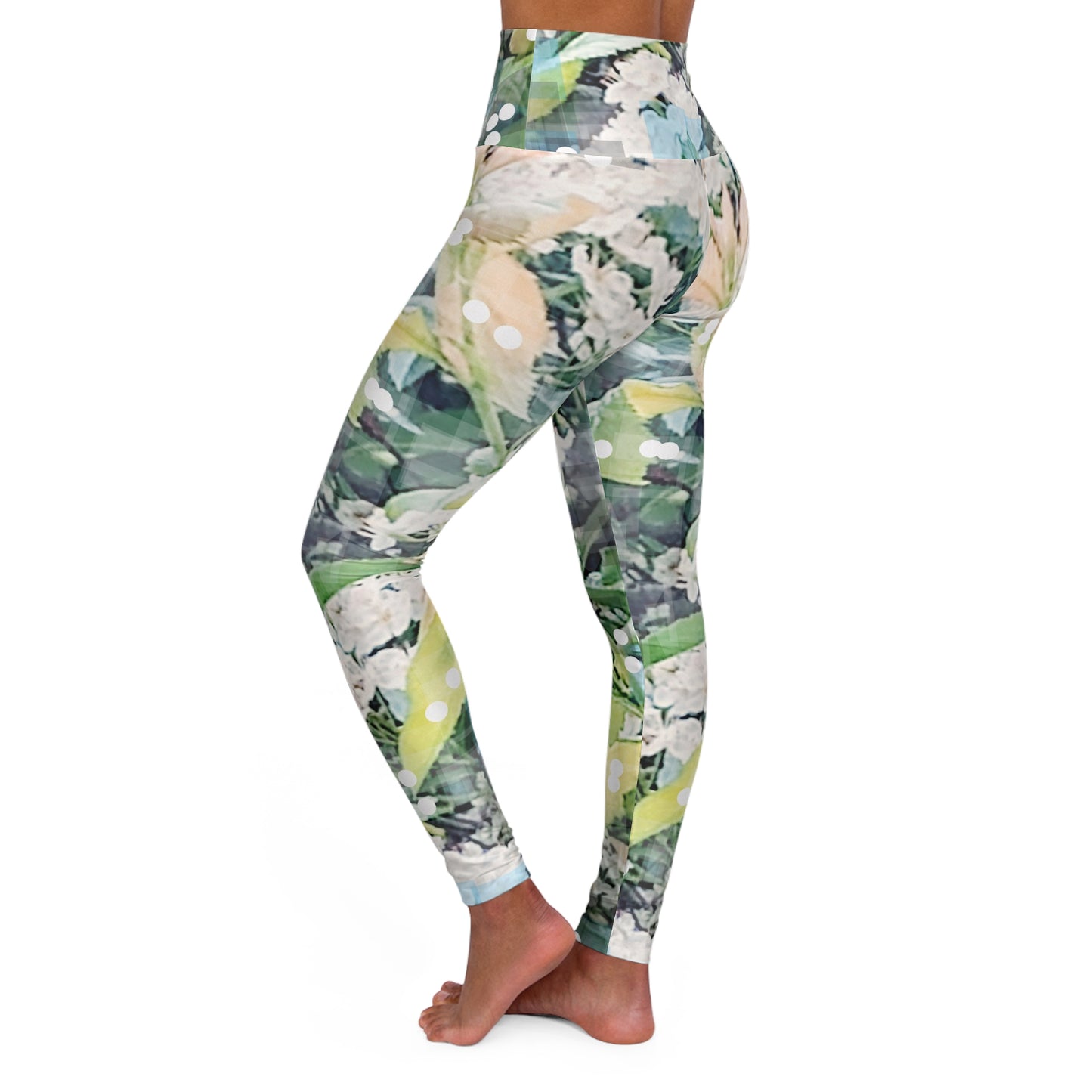 Blossomi:  High Waisted Yoga Leggings (AOP)