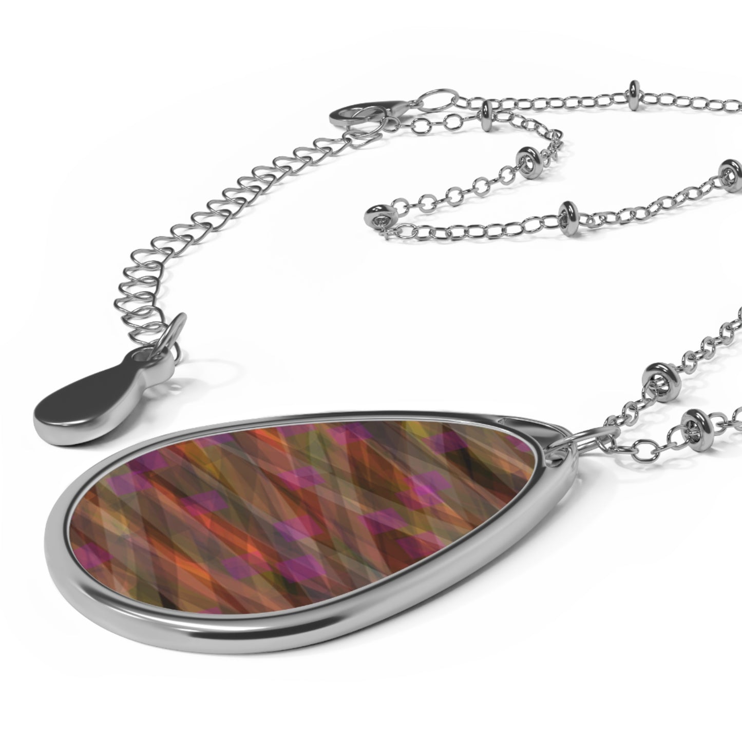 Cheyenne:  Elegant Abstract Art Oval Necklace - Beautiful Souls Inspiration
