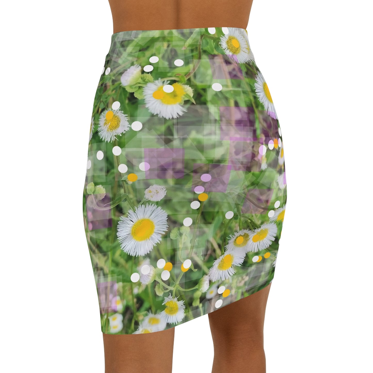 Wildflowers:  Women's Mid-Waist Pencil Skirt (AOP)