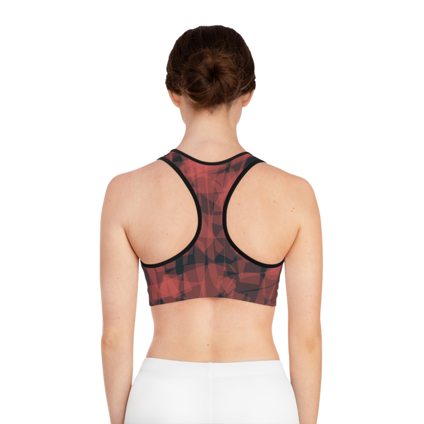 Esther:  Abstract Geometric Sports Bra - Stylish Athletic Wear for Workout & Fitness Enthusiasts