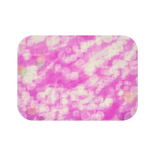 Anew: Pink Bokeh Bath Mat, Soft Cotton Bathroom Rug, Cute Home Decor, Gift for Her, Relaxing Spa Atmosphere