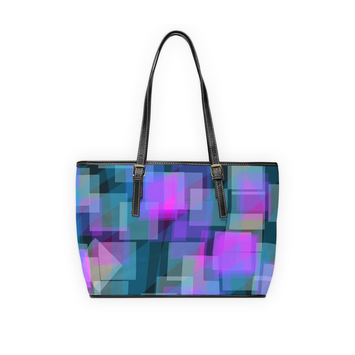 ESP:  Vibrant PU Leather Shoulder Bag for Fashion Lovers, Good Vibes Tote Bag, Stylish Handbag, Everyday Use, Gift for Her