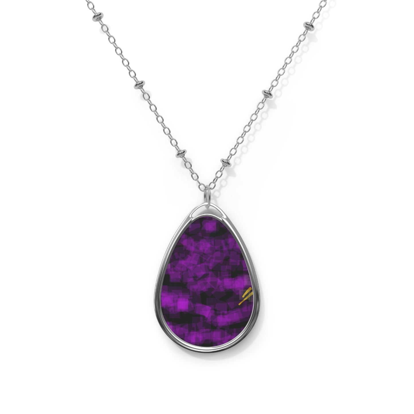 Nice!:  Elegant Abstract Art Purple Oval Necklace – Unique Souls Inspiration