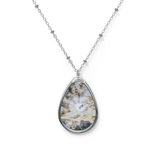 Portalis:  Elegant Oval Necklace - Minimalist Silver Pendant for All Occasions