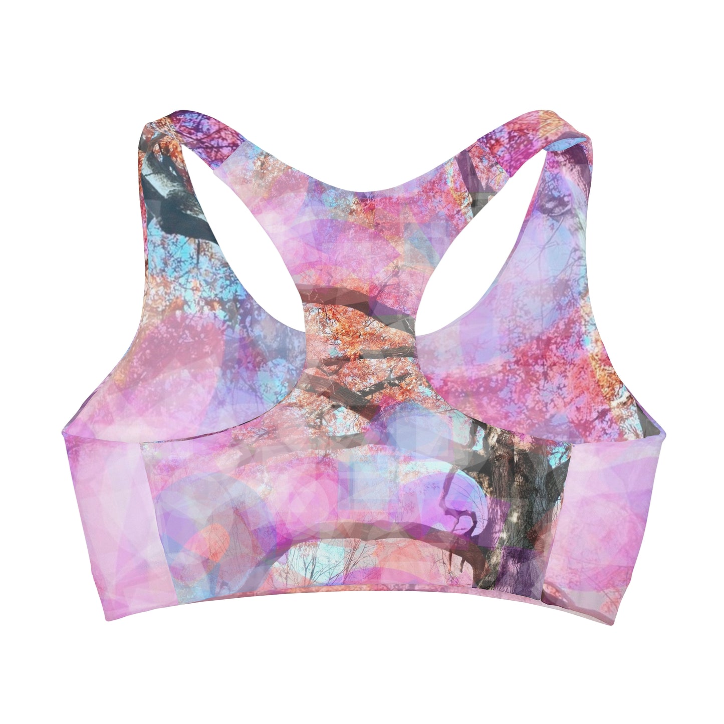 Aura:  Girls' Double Lined Seamless Sports Bra (AOP): 3/4 Years