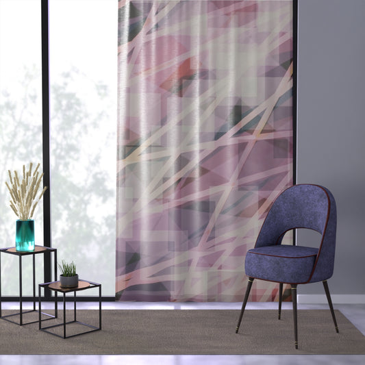 Suzie:  Abstract Pastel Window Curtain, Modern Home Decor, Boho Chic, Bedroom Accessories, Light Filtered Drapery, Living Room Curtains