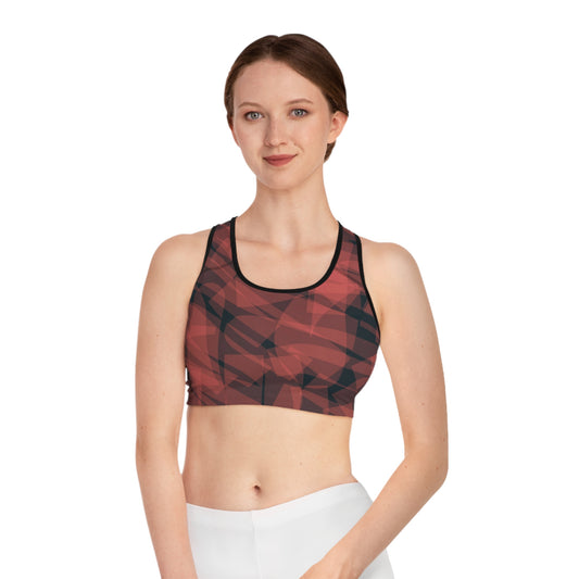 Esther:  Abstract Geometric Sports Bra - Stylish Athletic Wear for Workout & Fitness Enthusiasts